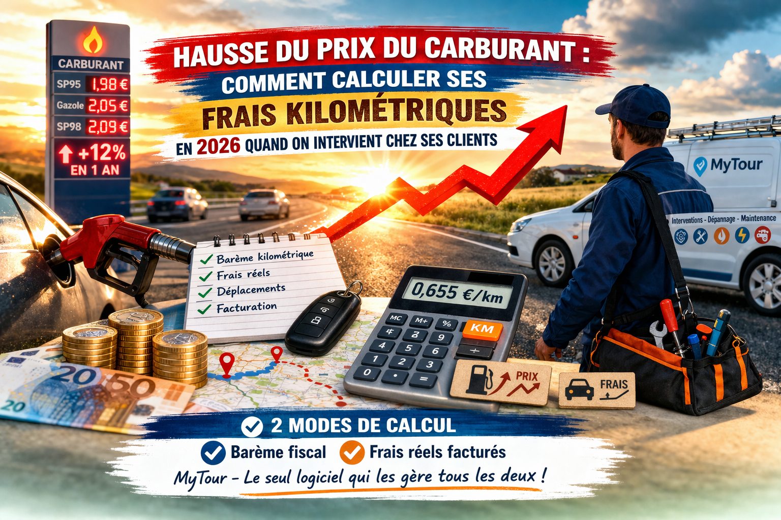 Avec la hausse du prix du carburant comment calculer ses frais kilométriques quand on intervient chez ses clients