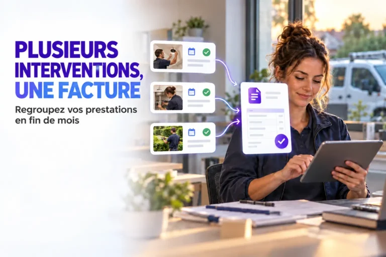 Professionnel regroupant plusieurs interventions pour facturer en fin de mois avec MyTour